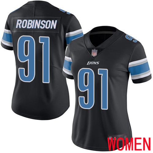 Detroit Lions Limited Black Women Ahawn Robinson Jersey NFL Football #91 Rush Vapor Untouchable